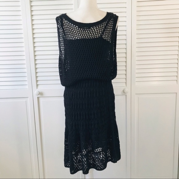 KNITTED & KNOTTED Black A-Line Dress Size Large - Picture 6 of 11